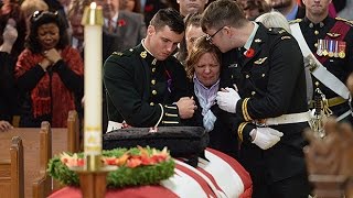 Moments from Cpl Nathan Cirillo funeral in Hamilton [upl. by Anaderol961]