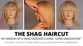 HOW TO CUT A VIDAL SASSOON SHAG HAIRCUT Super Easy Salon Classic Long Graduation Mullet Haircut [upl. by Hoopen]