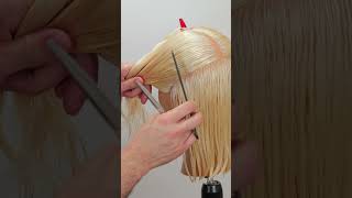 Short Lob Haircut Tutorial with Scissors and a Razor short shorts [upl. by Lindsy]