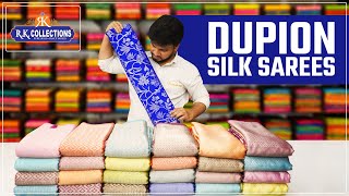 Latest Dupion Silk SareesWholesale Store Rkcollectionssarees [upl. by Inaffets]