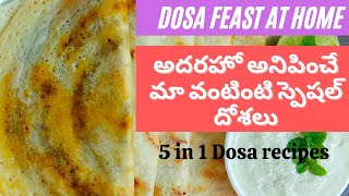 5 Dosa recipes with 1 Dosa Batter  Street style dosas  Dosa feast🤤 at home  Siris kalagapulagam [upl. by Abihsat]