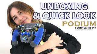 Unboxing amp Quick Look l Fanatec Podium Racing Wheel F1 PS4 by SimRacingGirl [upl. by Adena]