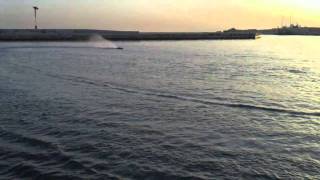 Fast  RC Boat 43 mph  Greece Thunder Tiger Outlaw Obl [upl. by Lange]