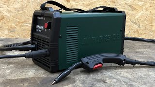 Lidl PARKSIDE ® PIFDS 120 A1 Mag Flux welding machine Unboxing and Test welding without gas for 99€ [upl. by Inahs227]