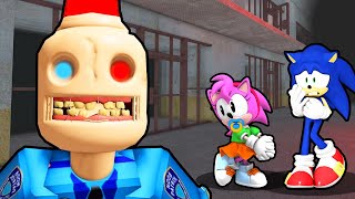 SONIC AND BABY AMY VS ESCAPE SIREN COPS PRISON IN ROBLOX [upl. by Tannenwald499]