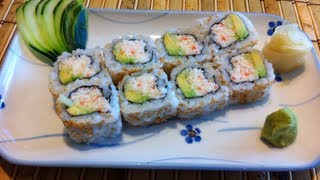 Sushi como hacer California roll california rollo [upl. by Acinoev]