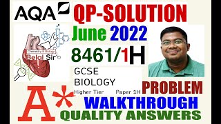 AQA GCSE BIOLOGY 84611H JUNE 2022 QP solution [upl. by Sylado]