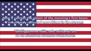 Yhdysvaltain kansallislaulu EnglantiSuomi  Anthem of USA [upl. by Bent]