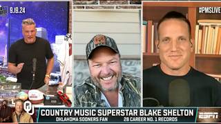 Blake Shelton on joining College GameDay Cardinals fandom  Travis amp Taylor  The Pat McAfee Show [upl. by Hendry]