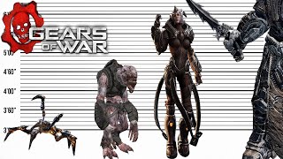 Gears of War Size Comparison  Biggest Bosses Creatures and Monsters Heights [upl. by Marfe]