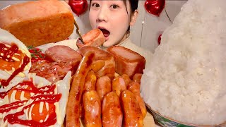 ASMR Spam Cheese Sausage Bacon【Mukbang Eating Sounds】【English subtitles】 [upl. by Nabi21]