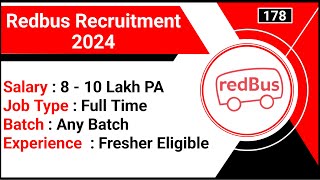 Redbus Recruitment 2024  Redbus Hiring 2024  Redbus Software Engineer Jobs [upl. by Anirret]