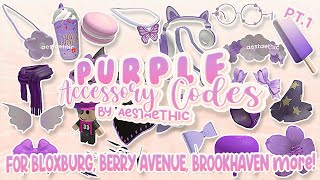 BERRY AVENUE CODES PURPLE LAVENDER ACCESSORIES PT1 ID BROOKHAVEN RP CODES amp BLOXBURG CODES roblox [upl. by Innavoig]