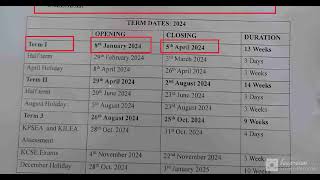 2024 Academic calendarTerm 1term 3 Term dates [upl. by Xonnel]