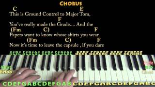 Space Oddity David Bowie Piano Cover Lesson with ChordsLyrics [upl. by Borlase]