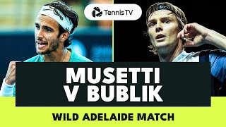 ENTERTAINING Lorenzo Musetti vs Alexander Bublik Match 🍿  Adelaide 2024 Highlights [upl. by Onimod]