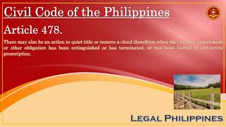 Any Other Case When Action To Quiet Title Or Remove A Cloud Is Proper  Civil Code Article 478 [upl. by Eednac18]