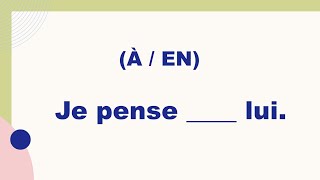 À ou En   Exercice  complétez les phrases [upl. by Yekim]