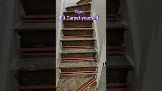 Tips for fitting your carpet on stairs with griper rod amp Underlay  complete installation of stair [upl. by Ecilahs]