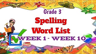 Grade 3 spelling word List  week1week10 [upl. by Neeloc]