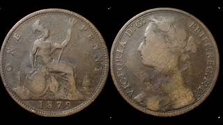 UK 1879 ONE PENNY Coin VALUE  REVIEW Victoria [upl. by Annabelle]