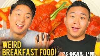 WEIRD BREAKFAST FOOD COMBOS  Fung Bros [upl. by Gianna]