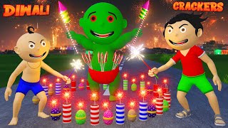 New Diwali Crackers  Diwali Ke Patakhe Cartoon  Diwali Fireworks Stash 2024  Cartoon Comedy [upl. by Chapa159]