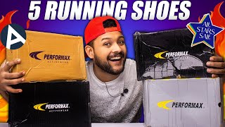 UNBOXING  TOP 5 PERFORMAX SNEAKERSSHOES UNDER 1000 FOR MEN on AJIO SALE Review 2023  ONE CHANCE [upl. by Yecac]