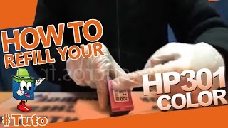 HP 301 Color Cartrdge  How To Refill The Cartridge [upl. by Neelyk]