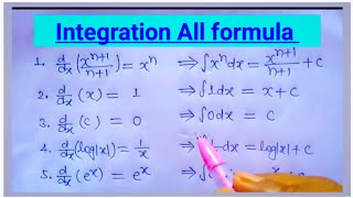 Integration All Formulas for 2024  Integration class 12 maths  Samakalan 12th class formula [upl. by Lodnar]