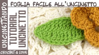 Come fare una piccola foglia alluncinetto  Tutorial passo a passo per principianti [upl. by Grussing]