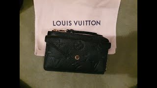 UNBOXING  LOUIS VUITTON  CARD HOLDER RECTO VERSO Black Monogram Empreinte Leather [upl. by Yatnuhs]