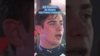 No soy ItaloArgentino Soy Solo Argentino Esto Dijo Franco Colapinto 🇦🇷 colapinto argentina f1 [upl. by Anrim]