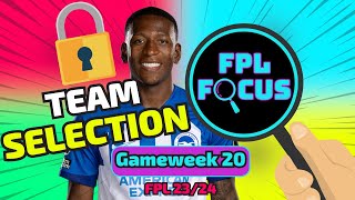 FPL 2324  GAMEWEEK 20 TEAM SELECTION amp TRANSFER PLANS [upl. by Eelsew439]