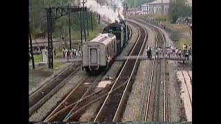 Pere Marquette 1225 and NKP 765 Prepare to depart Lima Ohio August 3 1991 [upl. by Ammej272]