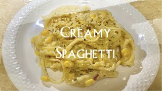 1 Cooking Vlog  Creamy Spaghetti Recipe  Pasta Style Spaghetti [upl. by Yajet650]