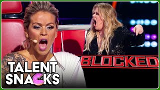 Coaches getting BRUTALLY BLOCKED in the Blind Auditions of The Voice [upl. by Cherida]