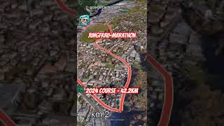 JungfrauMarathon 2024 fly over the marathon course Video of the race path [upl. by Ahsenid279]