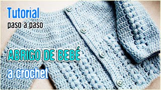 Chaquetita para niñas a crochet paso a paso FÁCIL 46 años y mas tallas [upl. by Latsyrhc]