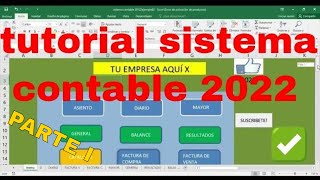 tutorial sistema contable 2022 como hacer un sistema contable en excel 2022 sistema para negocios [upl. by Cosenza]