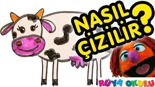 Nasıl Çizilir  İnek  Çocuklar İçin Resim Çizme  RÜYA OKULU [upl. by Ruel747]