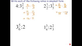 Simplifying Ratios Involving Mixed Numbers [upl. by Setarcos]