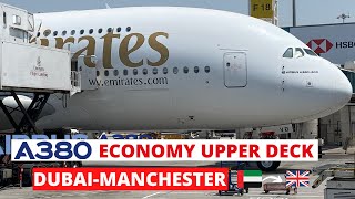 Emirates Airlines Airbus A380✈️Economy upper deckDubaiManchesterTrip Report [upl. by Annaik]