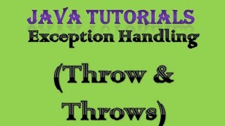 107 Exception Handling in Java Practical Part 5 Throw and Throws [upl. by Rhynd]