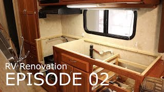 Bigfoot Renovation Ep 02  RV Countertop Removal [upl. by Yliab]