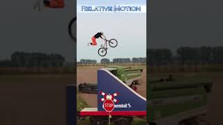 Professional stunt cyclist showing relative motion concept physics [upl. by Claudette]