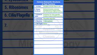 Common eukaryotic organelles and their functions  microbiology biology basicappliedmicrobiology [upl. by Niveb]