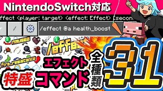 【Switch対応・統合版】簡単！コマンド31種類！エフェクトコマンド紹介！初心者でもOK！effect系 マインクラフト minecraft [upl. by Ellecrad]