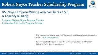 NSF Noyce Proposal Writing Webinar Tracks 2 amp 3 amp Capacity Building [upl. by Burny]