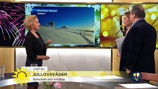 Skidväder snödjup och nyårskvällens prognos  Nyhetsmorgon TV4 [upl. by Enilram]